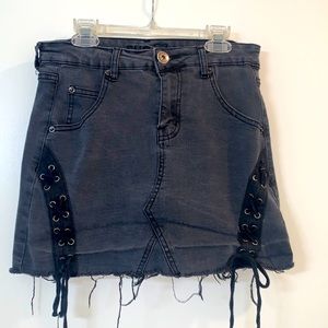 Small, Black Denim mini skirt